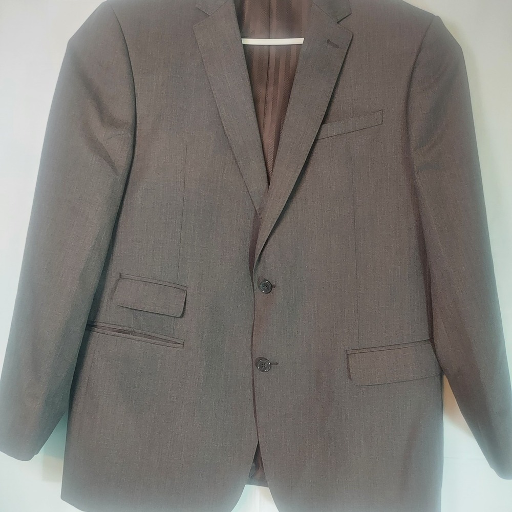Rossini Mens Blazer Double  Vented 2 Button Brown 46r‎ 40w 120406 With Vest